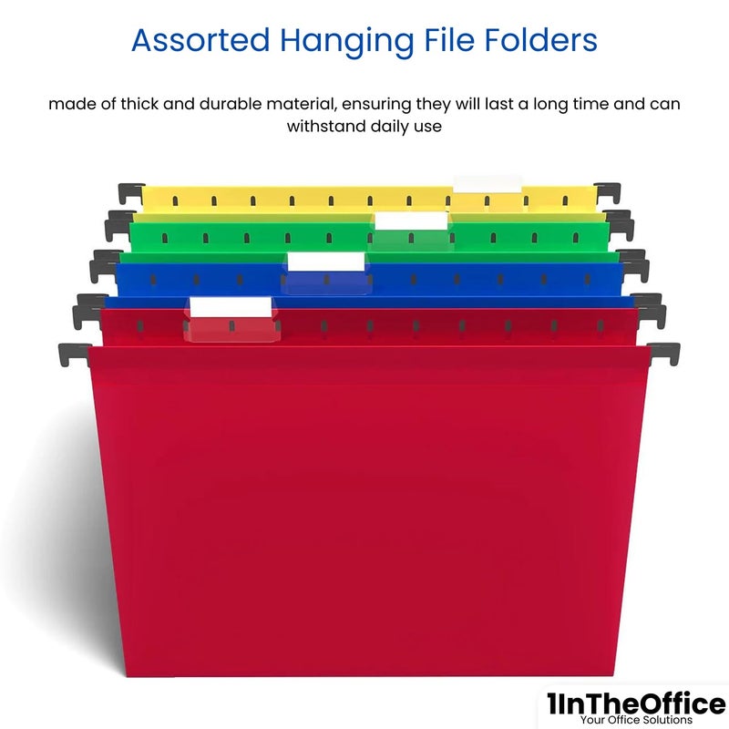 1InTheOffice Poly Hanging Folders Letter Size, Assorted Color, 5-Tab, 20 Pack - Image 5